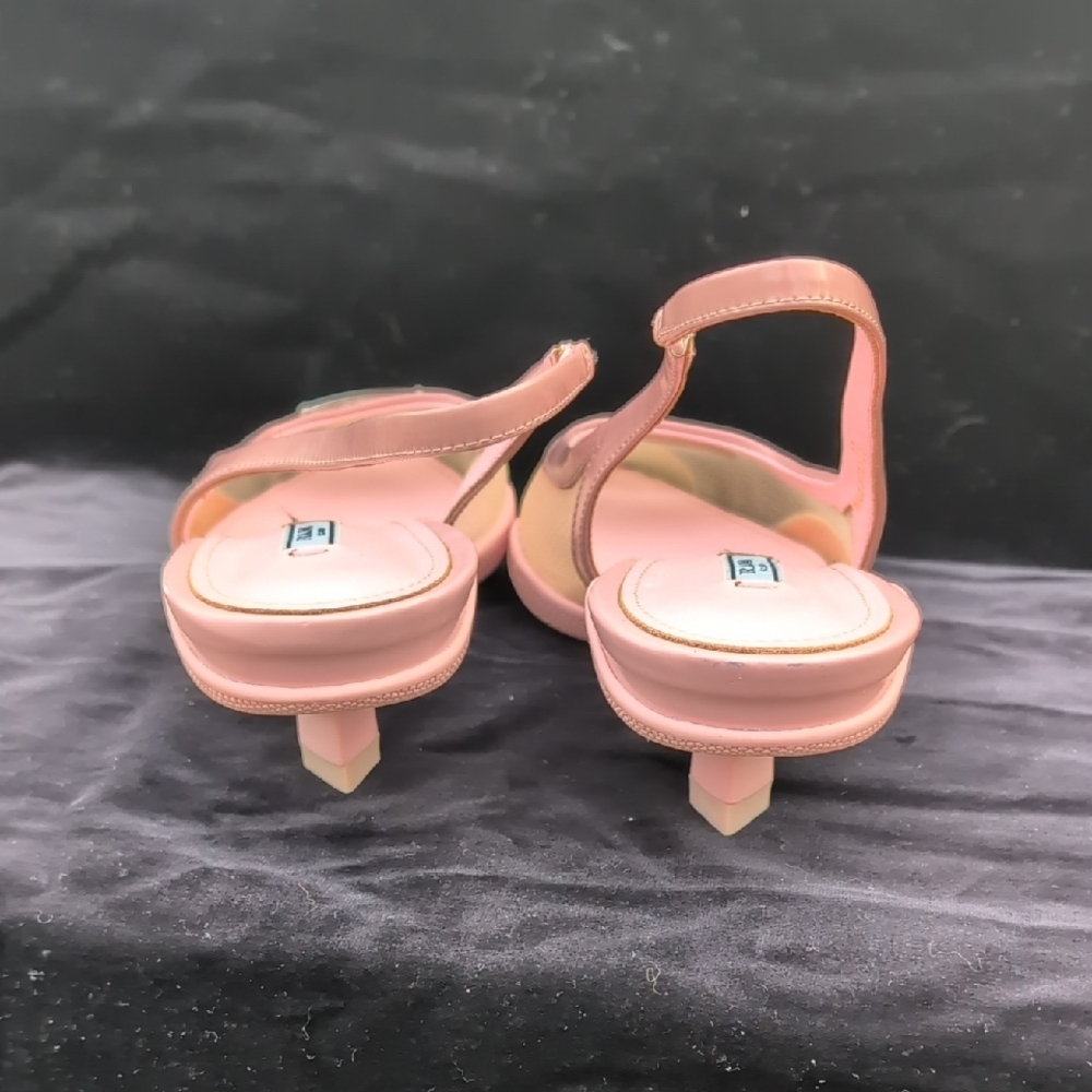 Prada Pink and Tan Slingback Heels - Picture 5 of 8